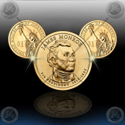 ZDA $1 (President) 2008 P+D "James Monroe"